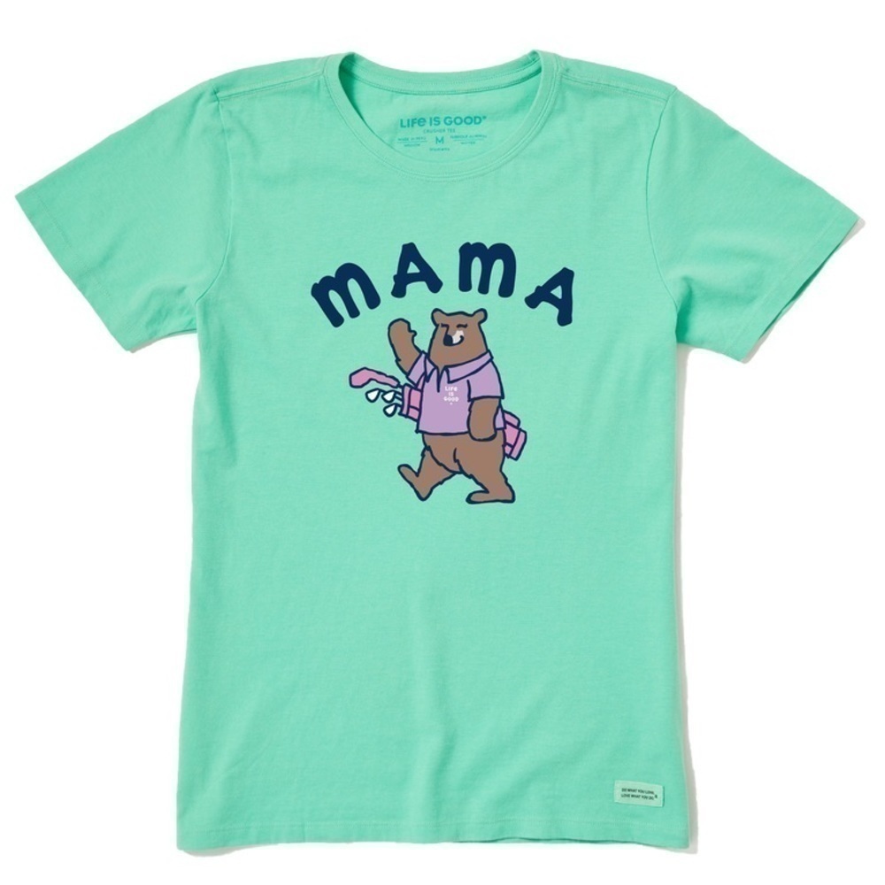 Life Is Good Mama Bear Golfer Crusher Tee Shirt Green Size Women’s XL NWT
